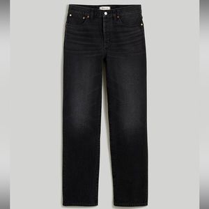 Madewell Petite Low-Slung Straight Jeans denim black sz 30P NWT